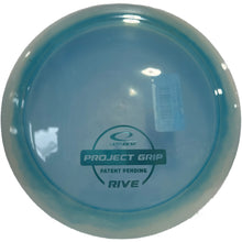 Blue disc with 'Rive' branding on a white background