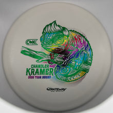 A white Gateway disc golf disc featuring a colorful chameleon graphic and the text 'Chandler Kramer 2026 Tour Series' on a plain white background.