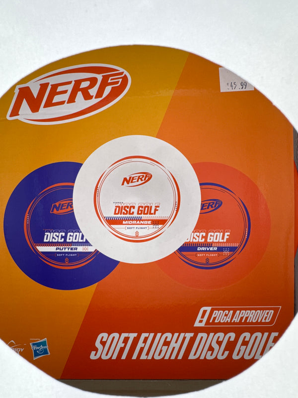 Nerf Soft Flight Disc Golf Set