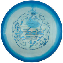 Innova Halo Star Fox midrange disc with a white center, blue rim and blue fox stamp, top view.
